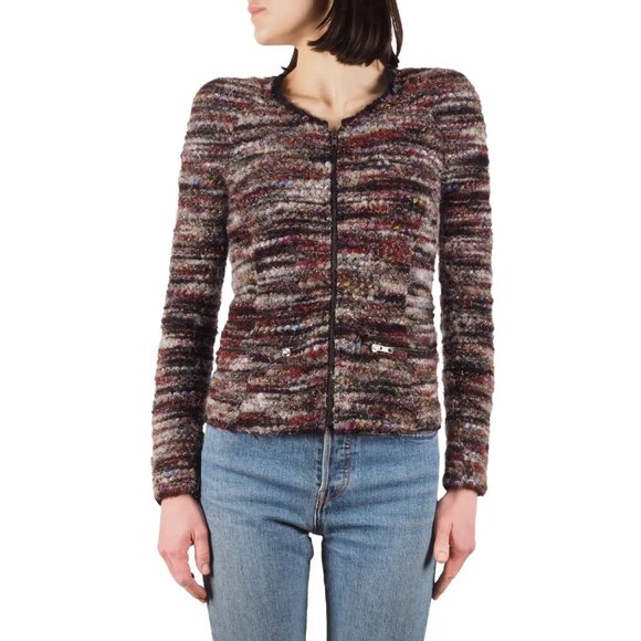 Isabel Marant Etoile Wool Alpaca Blend Knit Zip Jacket Size 34